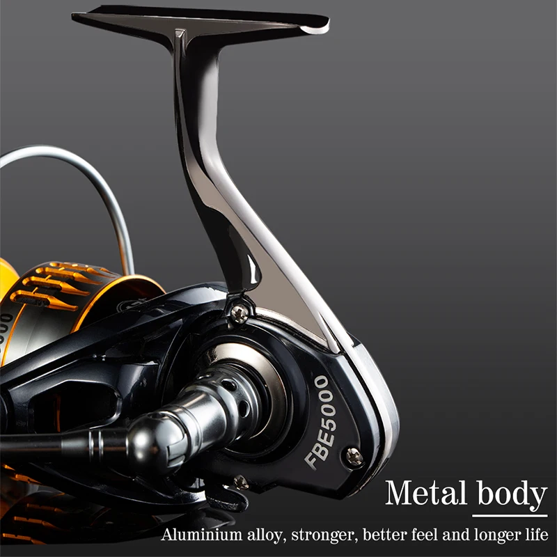 DEUKIO-carrete de pesca giratorio de 21kg, potencia máxima de arrastre, relación de engranaje 5,0: 1, línea de mango de Metal, carrete de agua salada, pesca de carpa - imagen 5