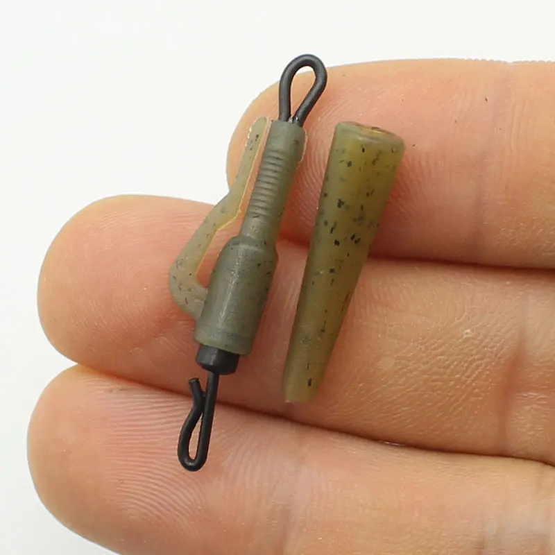 Accesorios de pesca de carpa, Clip de plomo, cola giratoria de cambio rápido, mangas antienredos de goma para aparejos de pesca gruesos, 10 Uds. - imagen 2
