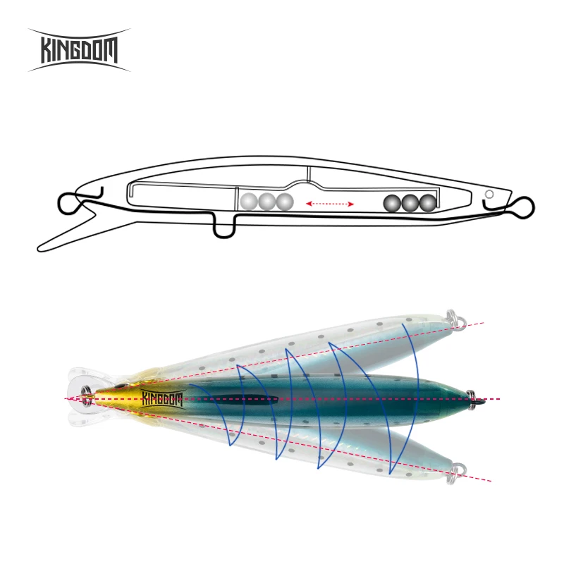 Kingdom-señuelo de pesca Crankbait, 23g, 120mm, 30g, 130mm, Jerkbait loco marino, pececillo flotante, cebo duro profesional para nadar, aparejos de pesca - imagen 3