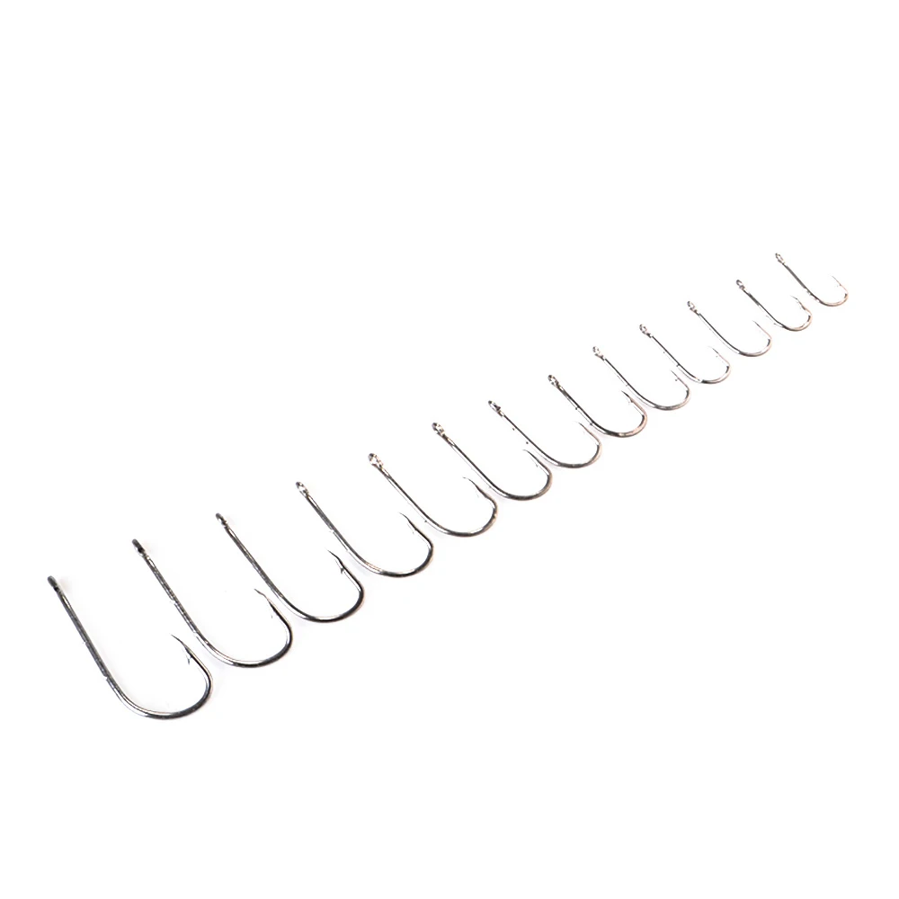 Señuelo de pesca de acero con alto contenido de carbono, anzuelos con púas anilladas, soporte de cebo, accesorios de gancho de gusano 3/0 #-10, 8-12 piezas - imagen 2