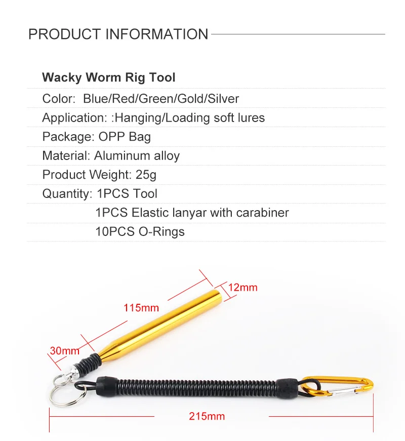 Una página de información del producto para una herramienta de plataforma de gusano extravagante