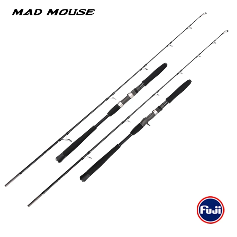 Nueva caña de pescar MADMOUSE Dragg Force BG 1,9 m PE4-8 Jig 400g arrastre 30kg Japón piezas completas Fuji caña de barco caña de pescar en el océano