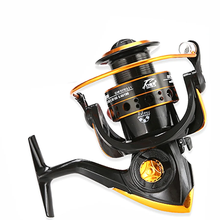 Aparejos de pesca/accesorios/engranaje, rueda de mosca, carrete giratorio, barco de carpa, rodamientos de bolas, Metal de aluminio 13BB Rock Sea serie 1000-7000 - imagen 3