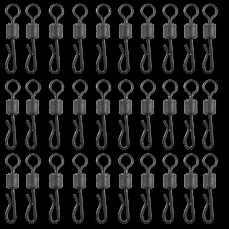 WALK FISH-conector de pesca de carpa, accesorio de aparejos de pesca con rodamiento giratorio en forma de Q, color negro, de cambio rápido, 30 unids/lote - imagen 5