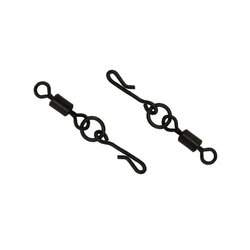 Conectores giratorios negros mate anillos sólidos mosquetones Q carpa