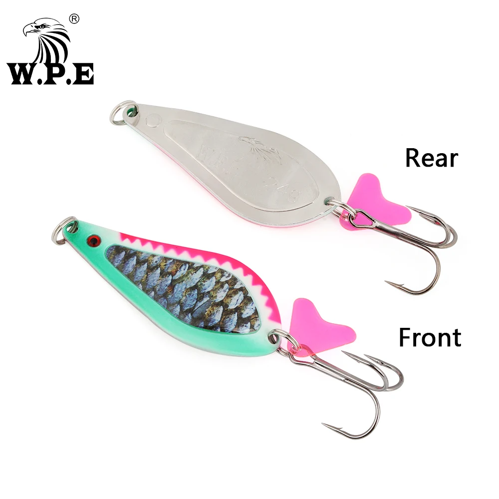 W.P.E-señuelo de Pesca giratorio con cuchara de Metal, 1 piezas, 21g/24g/32g, cebo Artificial para Lucio, trucha, aparejos de Pesca - imagen 2