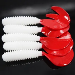 Wobbler Siren para carpa – Silicone blanco 50-70mm con cola roja