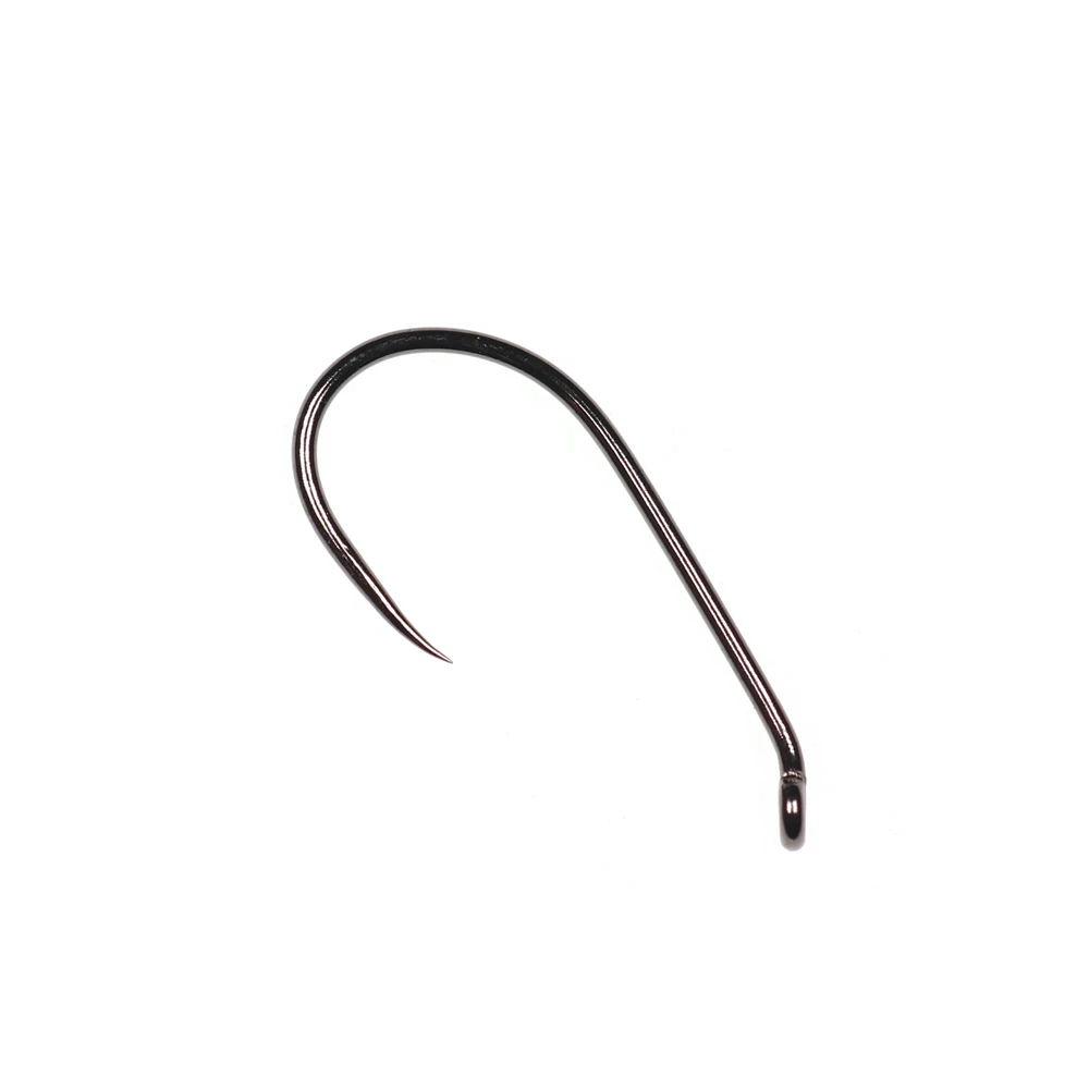 Bimoo-gancho de mosca seca sin púas, Material forjado con acabado de níquel negro, tamaños 8, 10, 12, 14, 16, 18, 20, 2 huecos anchos, 20 unidades - imagen 5