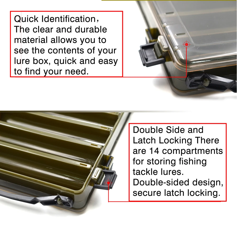 MNFT-caja grande para aparejos de pesca, organizador de almacenamiento de cebo, caja de almacenamiento de pesca, contenedor, accesorios de aparejos de pesca de plástico, 1 Uds. - imagen 5