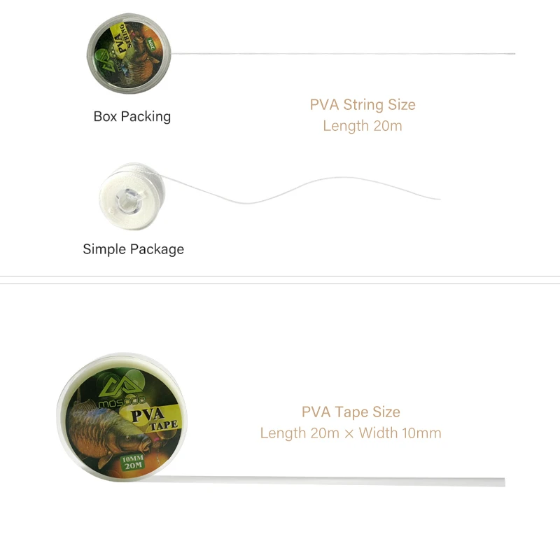 Mosodo-cuerda Soluble en agua de 20M, sedal de pesca PVA, disuelto, cinta Boilie, cebo, accesorios de pesca, engranajes de pesca - imagen 2
