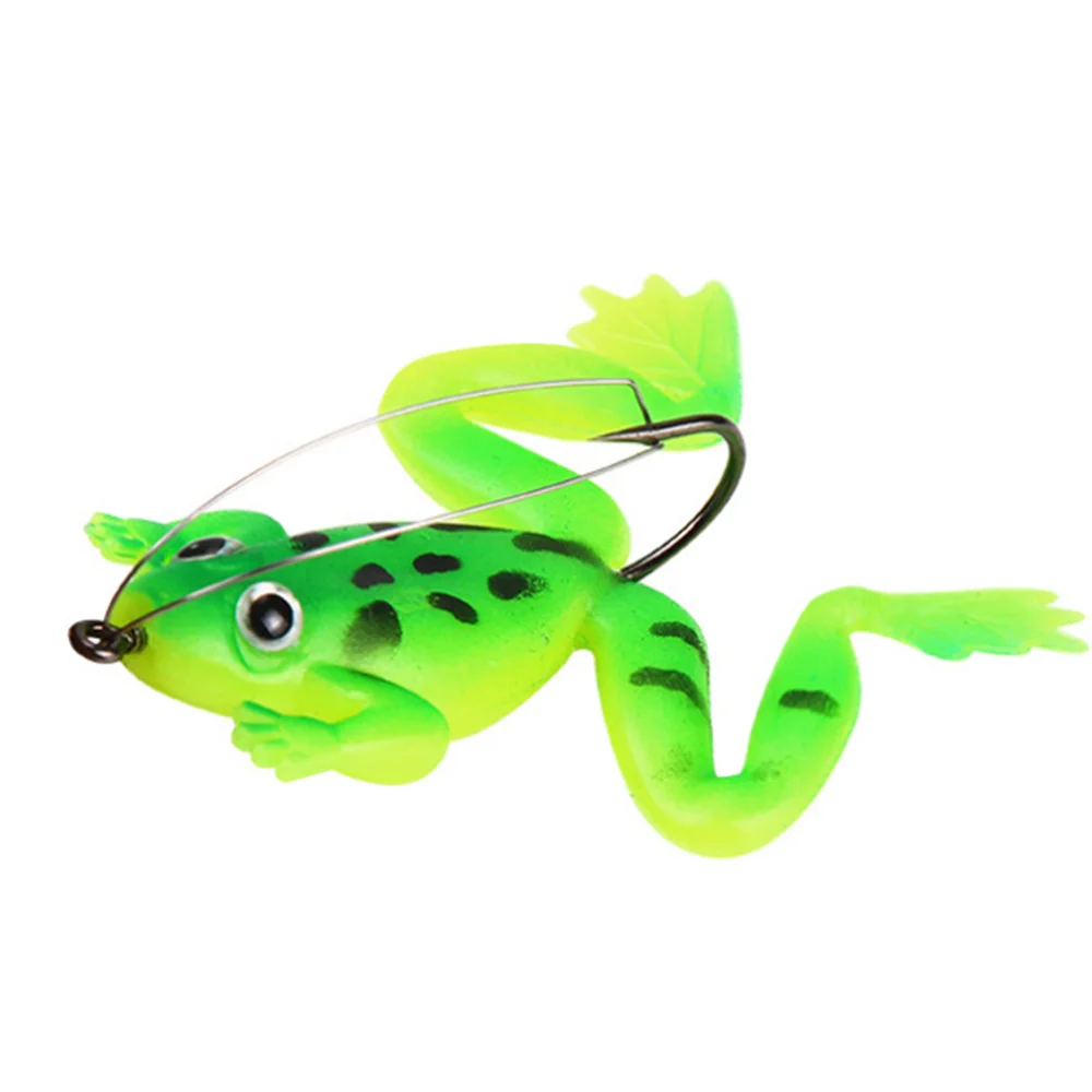 Señuelos blandos Wobbler de 6cm y 5,2g con ojos 3D, cebo Artificial de rana de silicona con gancho para bagre Perch Bass Pike, aparejos de pesca, 1 unidad