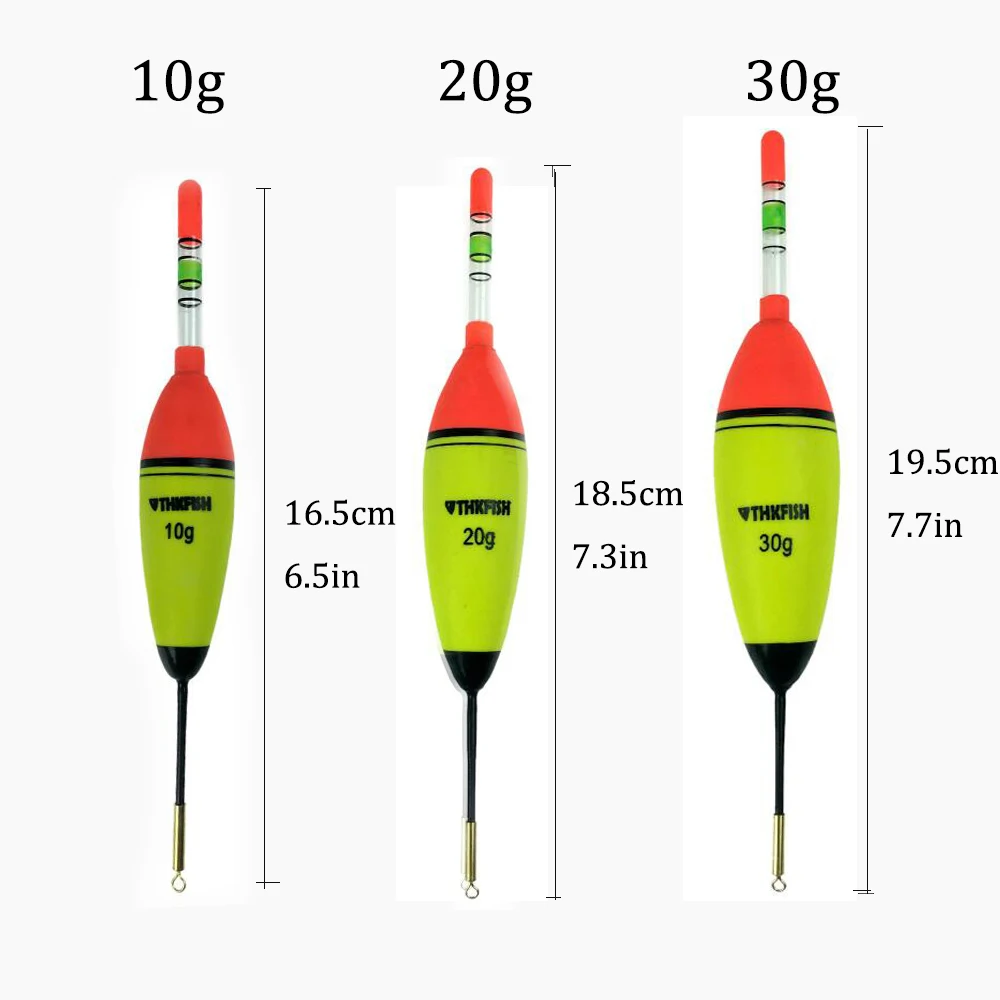 Flotadores de pesca nocturnos luminosos, palo ligero de espuma EVA, boyas de pesca en roca, flotador Vertical largo, flotador de 10g/20g/30g, 5 uds. - imagen 2