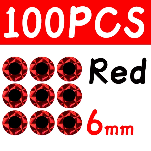 100pcs 6mm Red