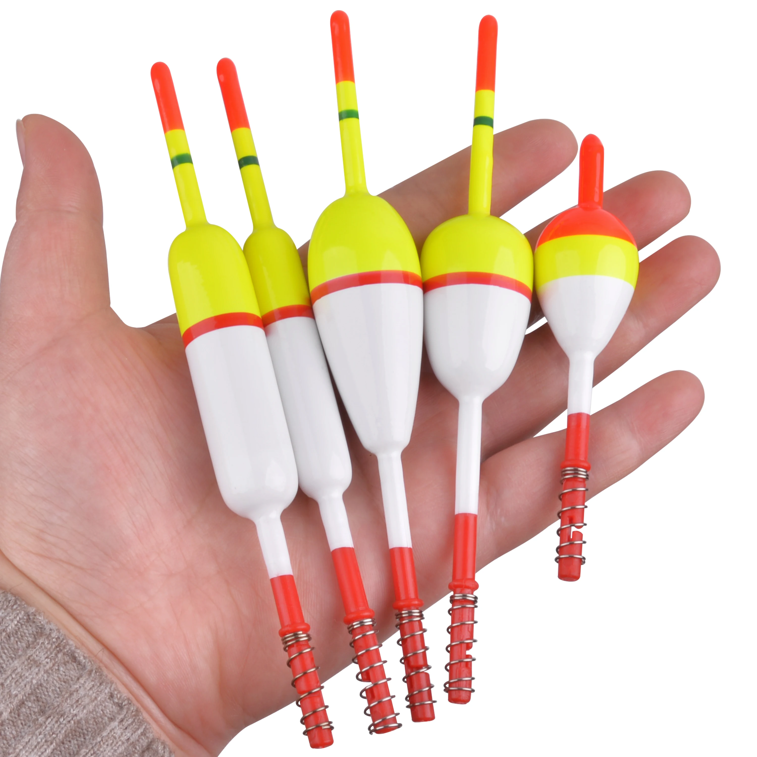Flotadores de pesca antideslizantes, 10 piezas, madera de Balsa, para Crappie, Catfish, Walleyes, trucha, aparejos