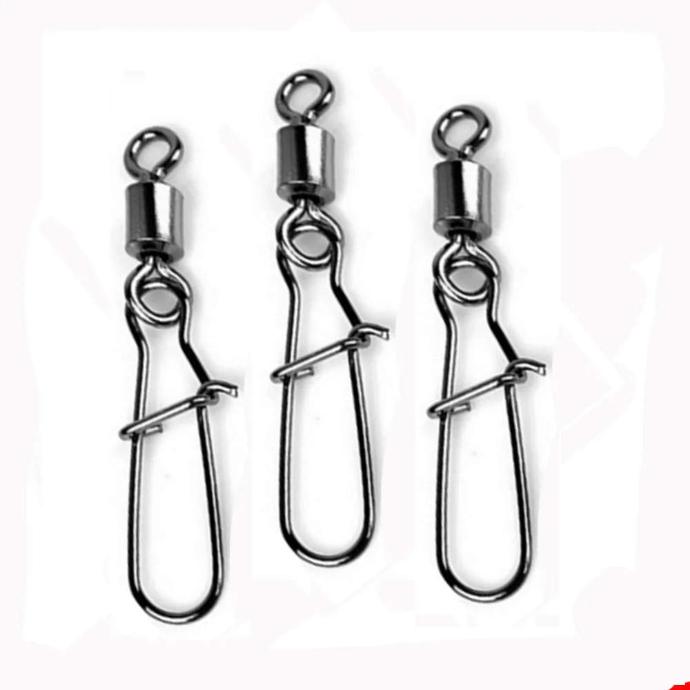 Conector de pesca giratorio de acero inoxidable, Pin de rodamiento giratorio 1-12, 10 unids/lote - imagen 3