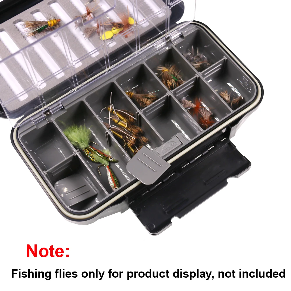 Bimoo-caja de pesca con mosca impermeable, aparejos de pesca con mosca, cuchara pequeña, anzuelo de señuelo, caja de almacenamiento de plantilla de hielo, 7,76 ''x 4,40'' x 1,81 '', tamaño M - imagen 4
