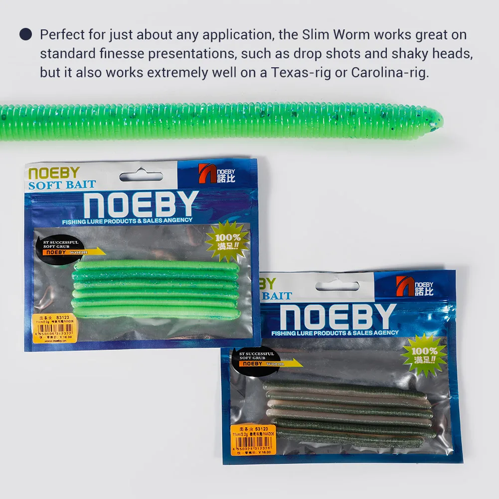 Señuelo de Vinilo Noeby Gusano Delgado para Pesca de Trucha - imagen 5