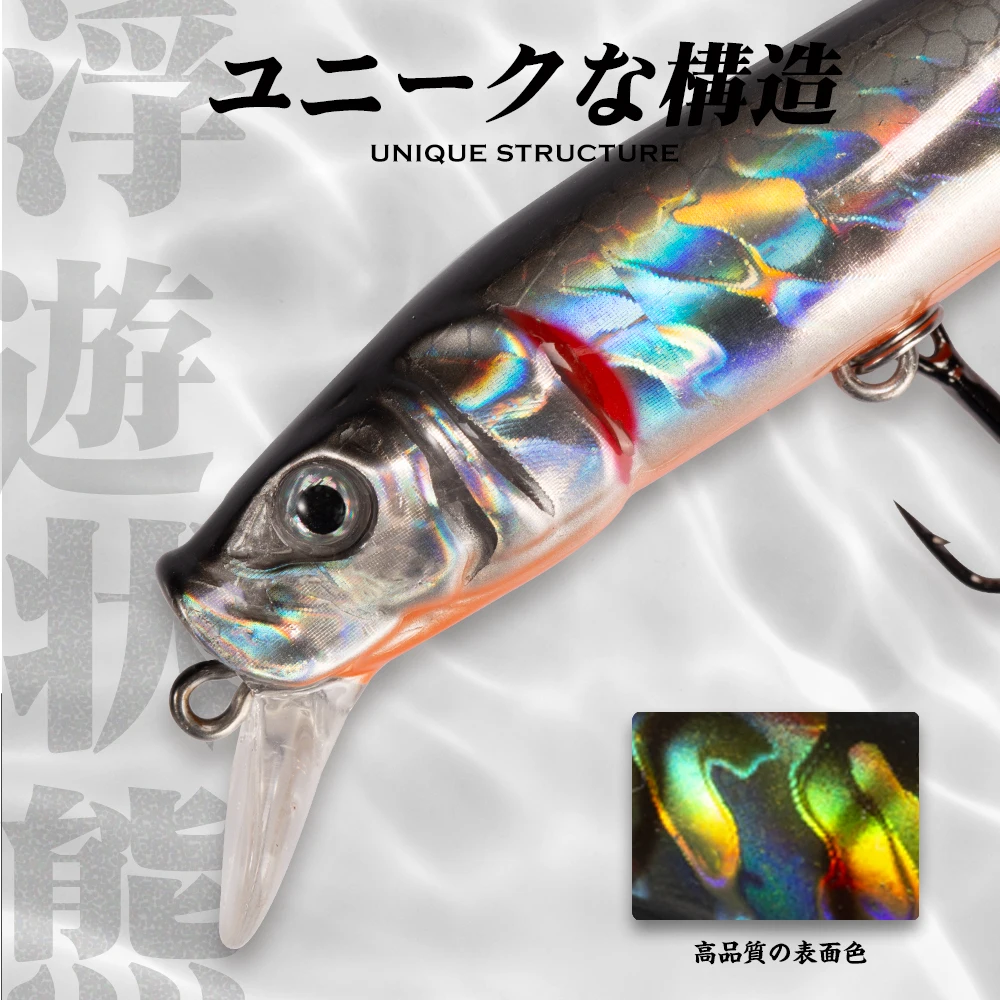 Hunthouse-SEÑUELOS DE PESCA DE pececillos, cebos flotantes de 65/80mm, 5/8g, Wobblers para Lucio, cebo Artificial, Swimbait de ruido - imagen 5