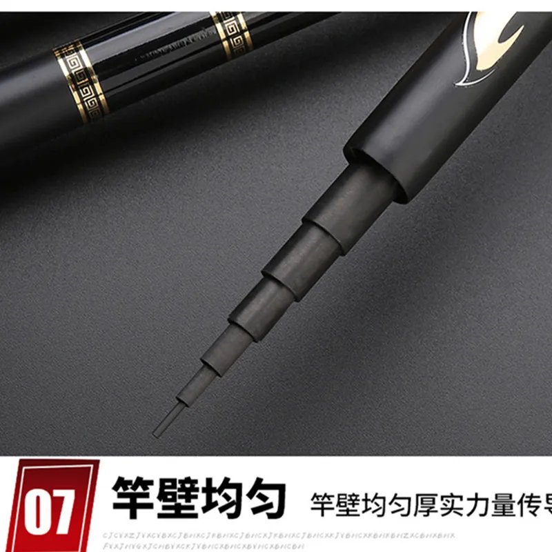 Caña de pescar telescópica para carpa, ultraligera, alimentador de agua dulce, fibra de carbono, 6M, 7M, 8M, 9M, 10M - imagen 5