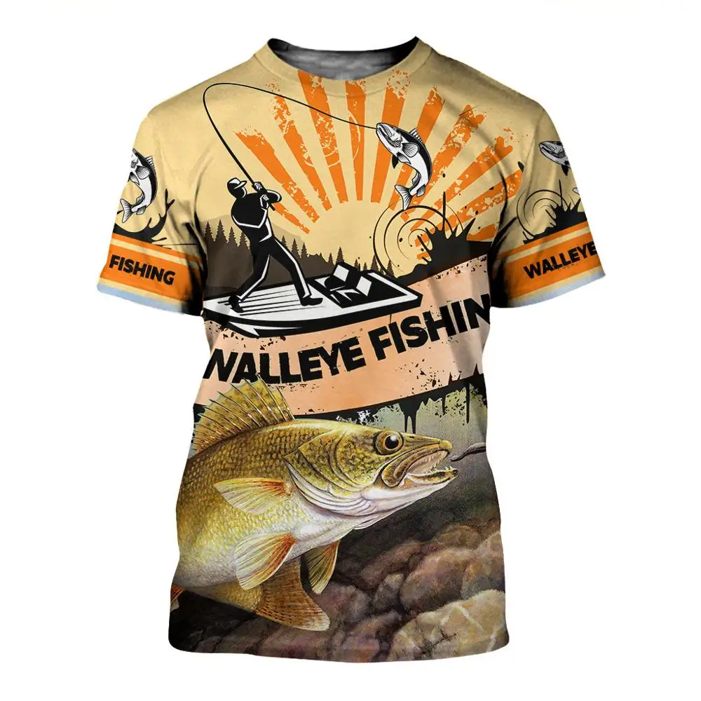 Camiseta de moda de verano 2025 para hombre, camisetas con estampado 3D de ciervos y osos para pesca de carpa/caza, camiseta Harajuku Unisex, camisetas informales - imagen 4