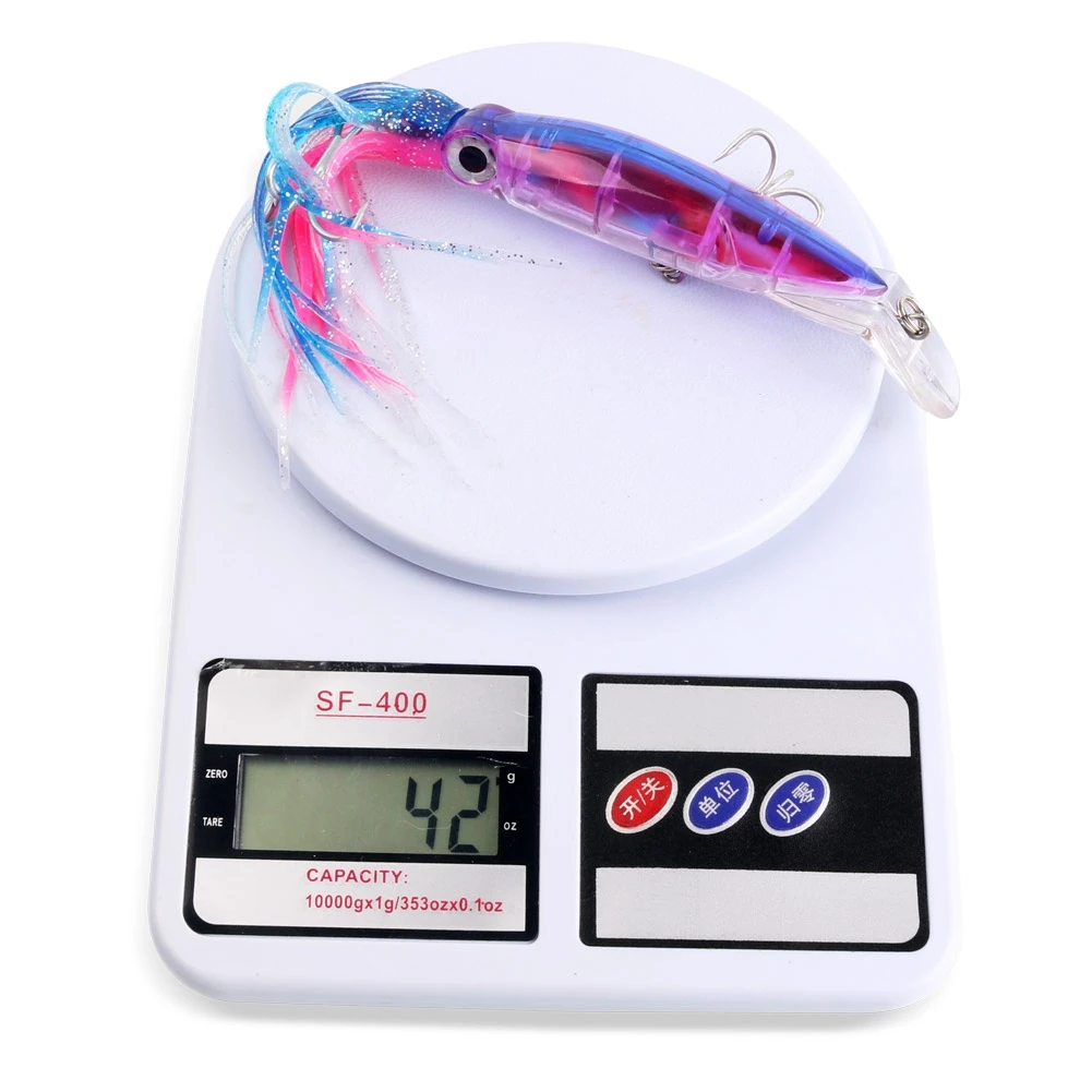 Sougayilang, 1 unidad, 41g, 24cm, pesca en el mar, tiro largo, pulpo grande, calamar, cebo Luya, cebo falso con barba, cebo de calamar de plástico - imagen 4