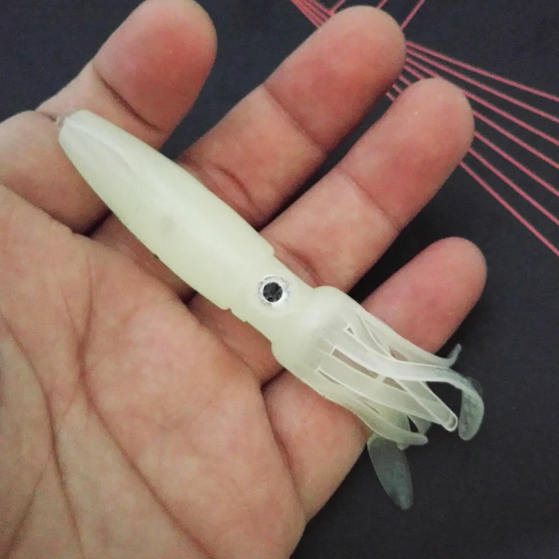POETRYYI-señuelo de pesca Artificial de silicona, cebo suave de 10cm/8g, pulpo luminoso, atún, aparejos de pesca nocturna, 1 unidad - imagen 4