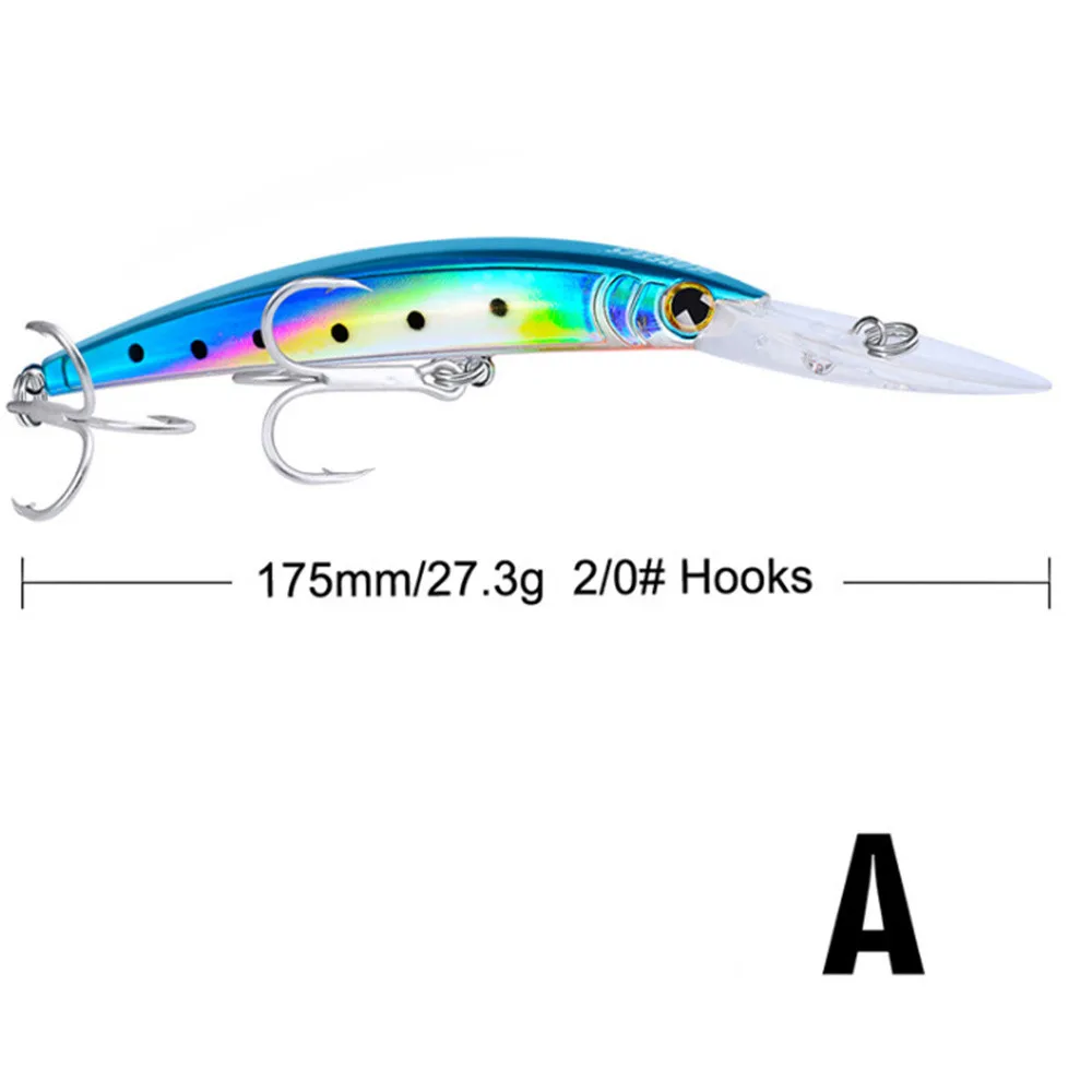 Señuelos de Pesca de pececillos grandes, cebo duro de lubina Artificial, Wobblers de agua salada, Swimbait 3D, 10 colores, 17,5 cm/27,3g, 1 pieza - imagen 3