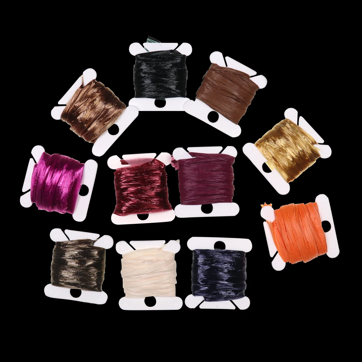 Wifreo 10 Uds atado de moscas paja suiza Raffene Ninfa espalda cuerpo ala caso atado de moscas Material cobre marrón Beige naranja - imagen 2