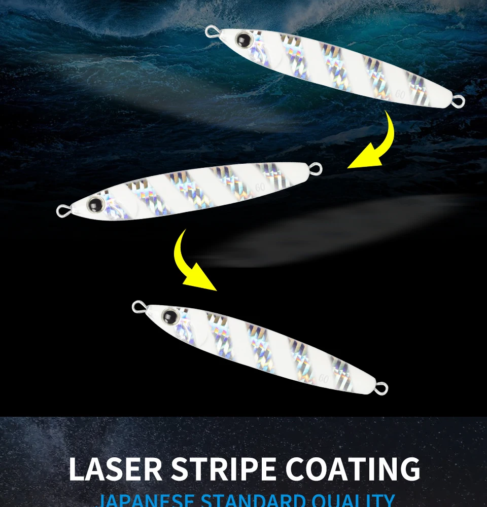Recubrimiento con rayas láser para señuelos de pesca japoneses de alta calidad