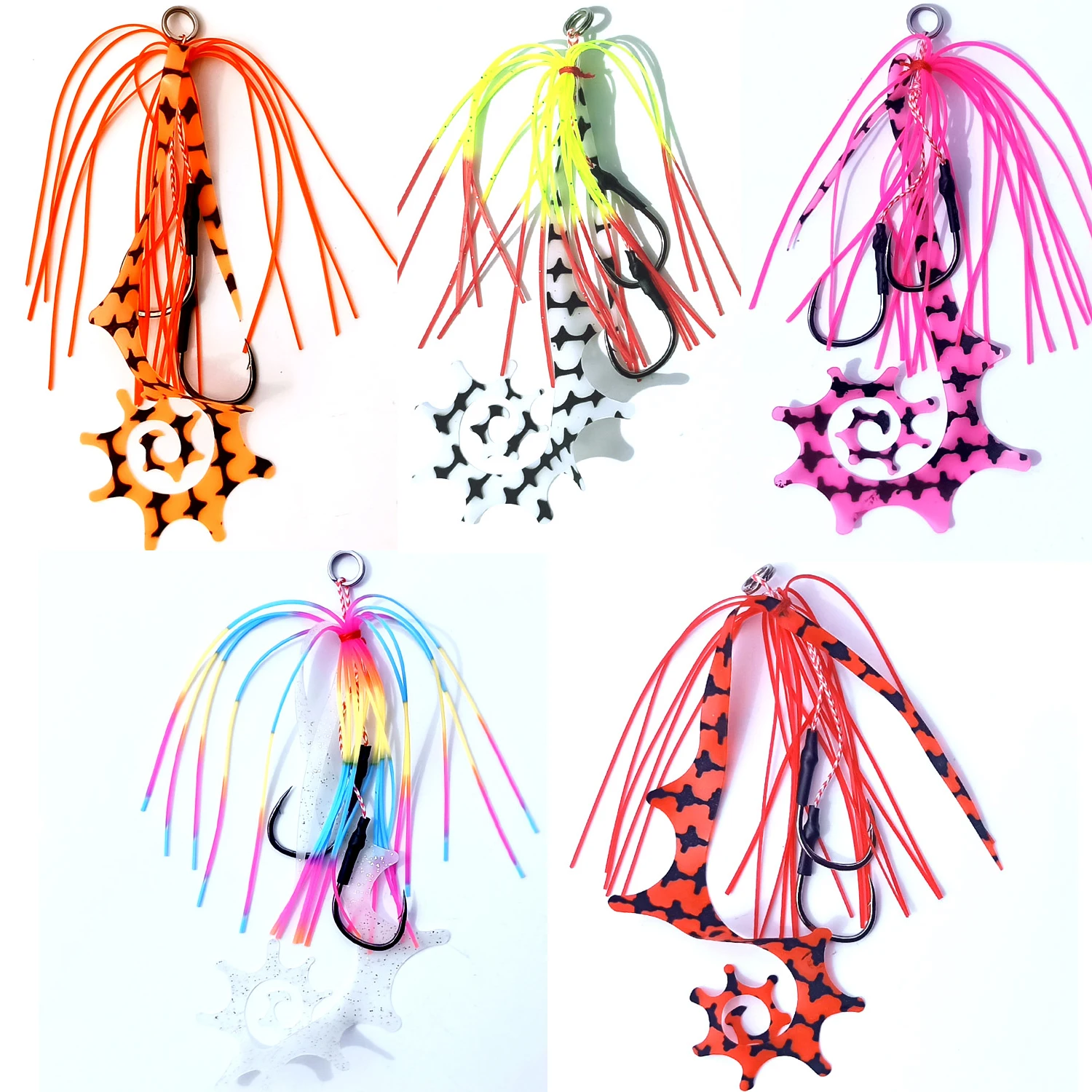 10 Uds Kabura Snapper falda de silicona anzuelo de asistencia anzuelo de jigging anzuelo de pesca de mar anzuelo de pesca con cabeza súper fuerte - imagen 4