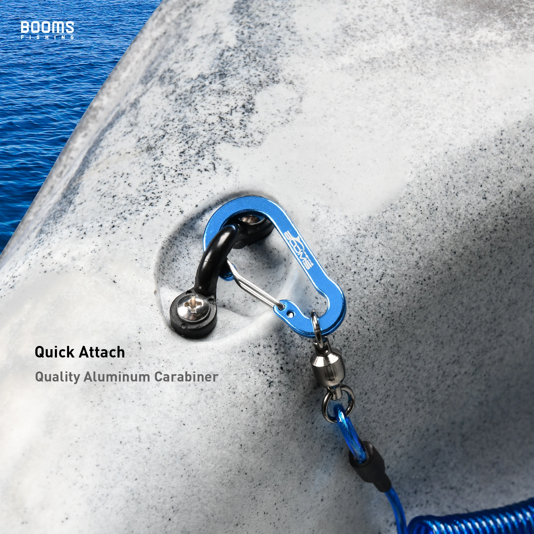 Booms Fishing T02 2M cordón de pesca resistente para cuerdas de navegación con mosquetón para acampar bloqueo seguro accesorios de herramientas de pesca - imagen 5
