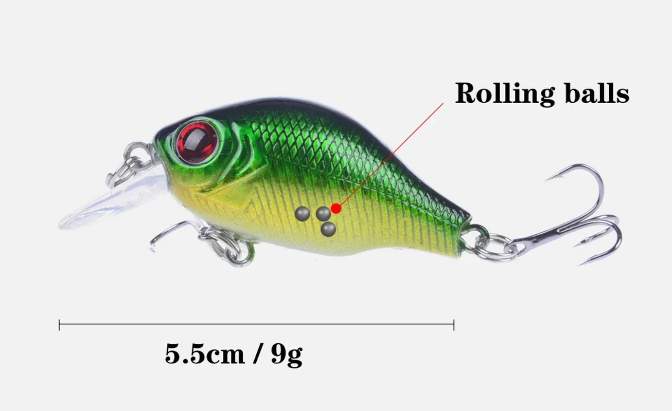 Señuelo de Pesca Crankbait de 5,5 Cm, 9g, Minnow duro, Wobbler, manivela gruesa, aparejos de Pesca, Isca, cebo Artificial, 1 ud. - imagen 3