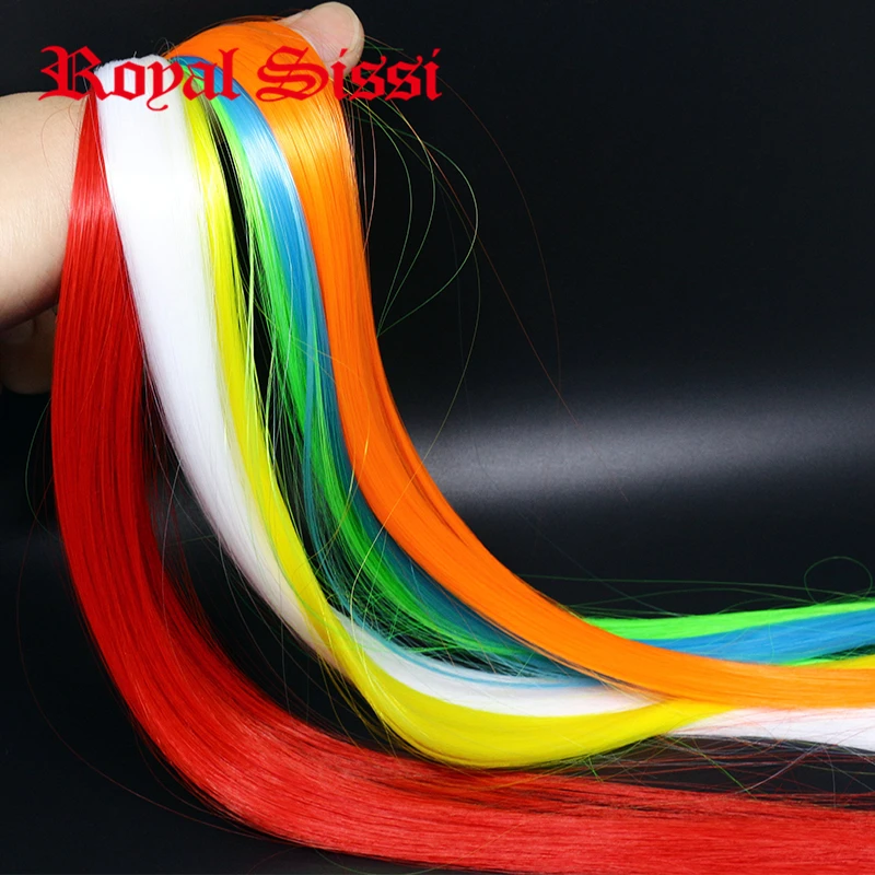 Royal Sissi-Serpentinas de agua salada, fibras de pececillo duraderas, materiales de atado de moscas, pelo sintético, fabricación de moscas de lucio y lubina, 12 colores