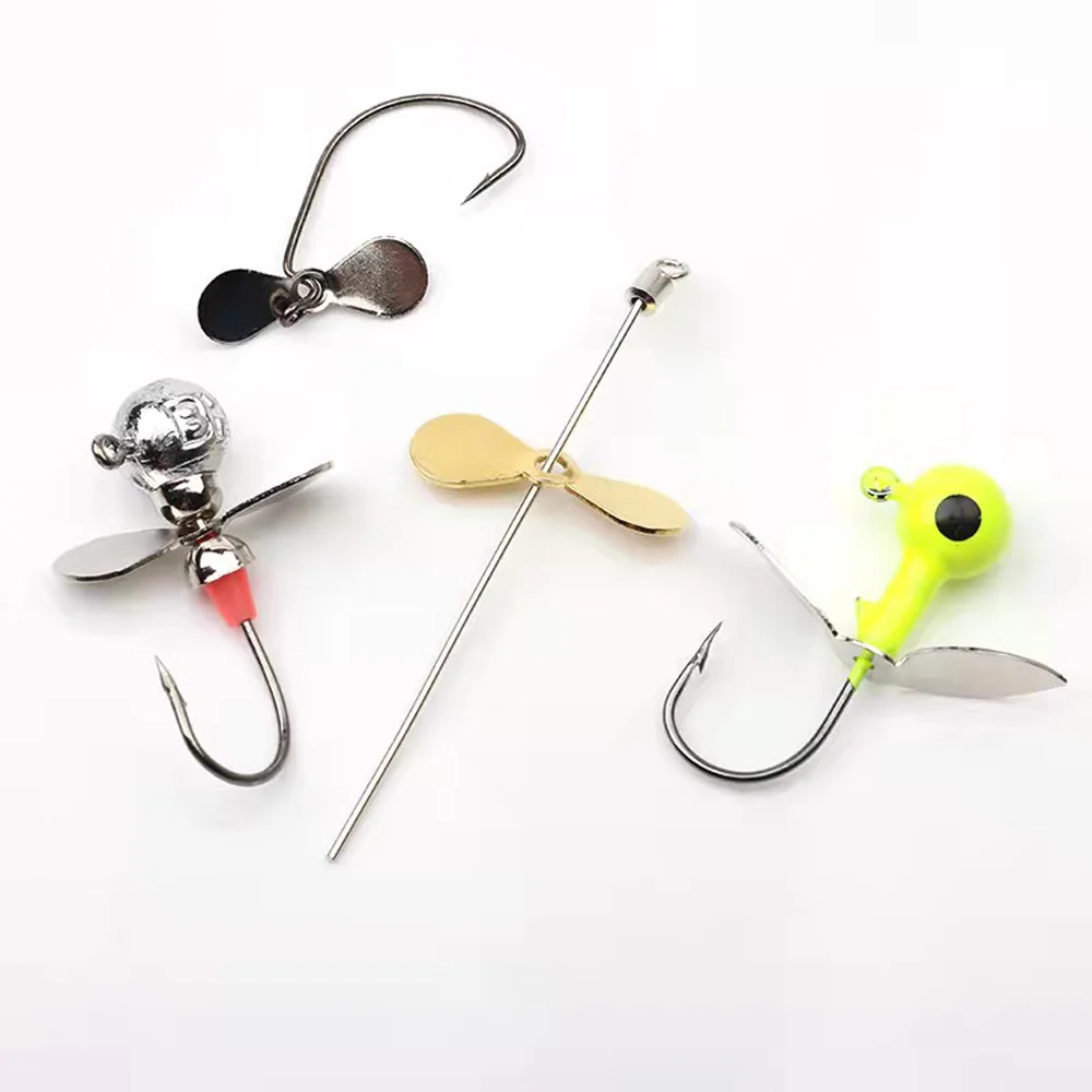MAGBLUE-hélice pequeña de acero inoxidable, Señuelos de Pesca duros, Popper, Spinnerbait Jig Swim, 20 unidades por lote - imagen 3