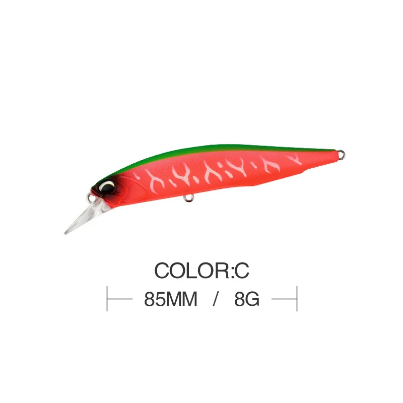 Señuelo de pesca suspendido, cebo duro de 85mm y 8g, 14 colores a elegir, calidad de pececillo profesional, Depth0.8-1,5 m - imagen 5