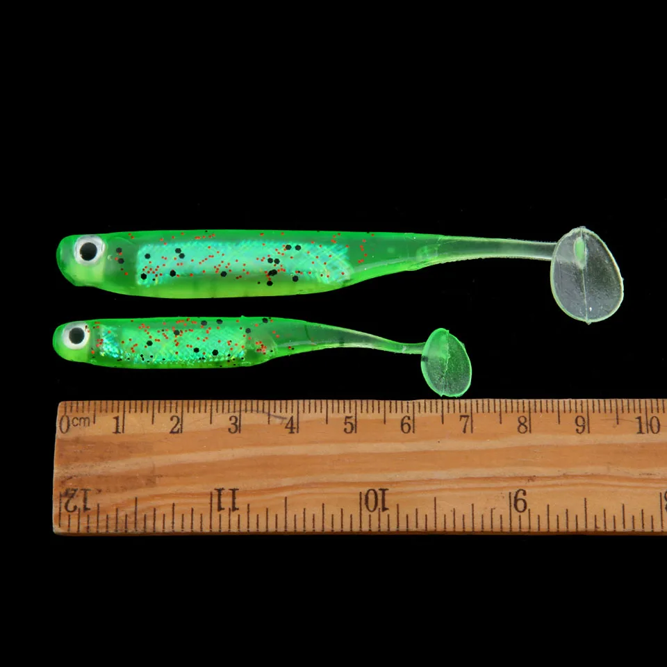 WALK FISH-señuelo biónico de pesca en el mar, cebo suave de cola en T, ojos 3D artificiales, 9cm/5g-7cm/2g, lote de 5 unidades - imagen 4