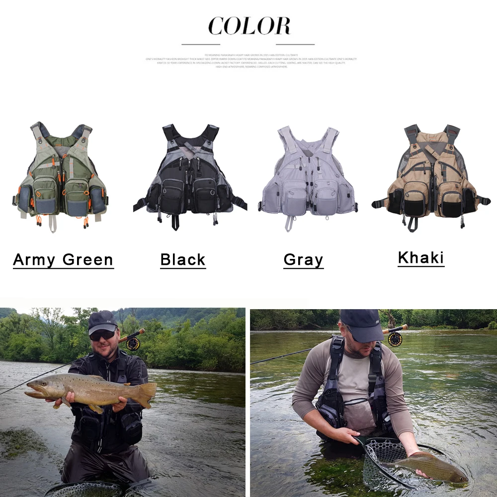 Chaleco de pesca con mosca, tamaño ajustable, múltiples bolsillos, mochila de malla para pesca de lubina para hombres y mujeres - imagen 4