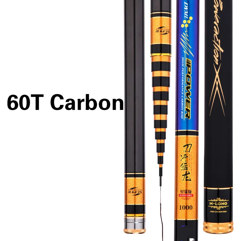 Caña de pescar Telescpic de fibra de carbono, aparejos de Pesca Olta, 8/9/10/11/12/13m, 60T - imagen 3