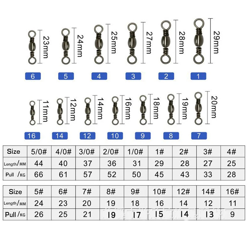 Wifreo-rodamiento de barril de pesca de acero de 50 unids/bolsa, anillo giratorio sólido, Conector de gancho de Pesca de Mar, accesorios a presión - imagen 2