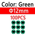 100pcs 12mm Green