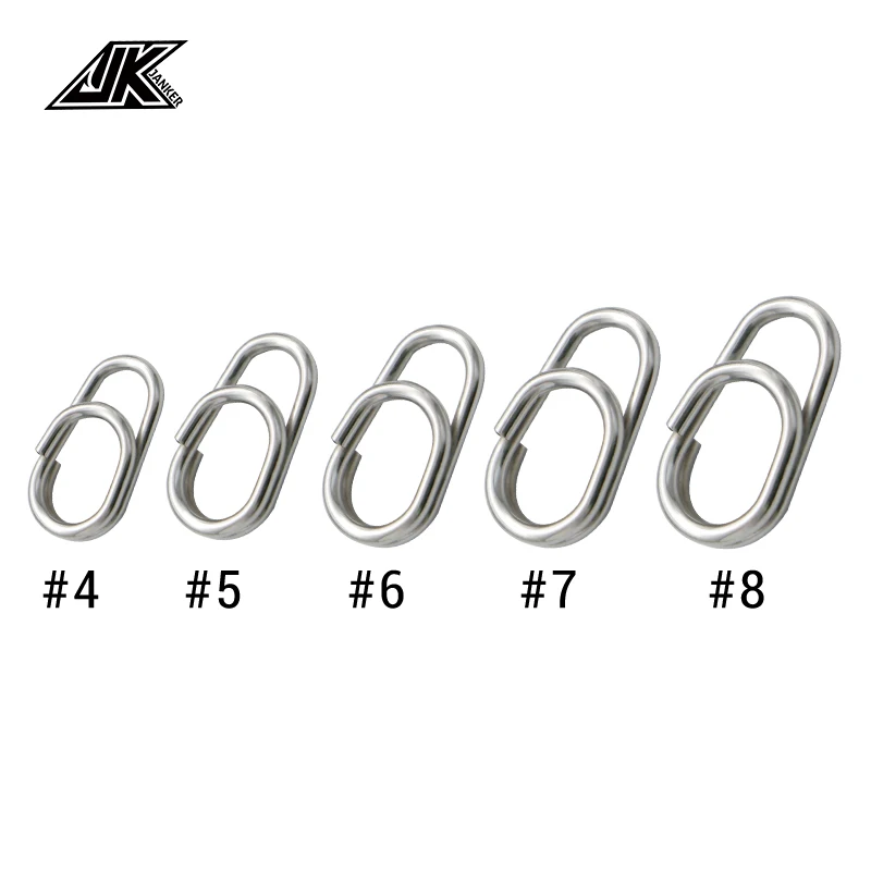 Nuevos anillos de pesca JK, anillos divididos de acero inoxidable, anillo sólido reforzado de alta calidad, anillo de conexión de señuelo, accesorios de pesca - imagen 3