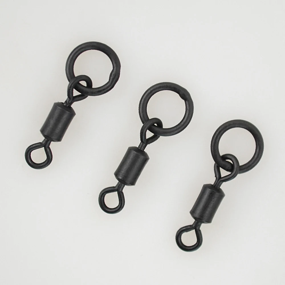 Eslabones giratorios para pesca de carpa, aparejos de pesca con terminal de anillo sólido, 20 piezas, AE045S - imagen 5