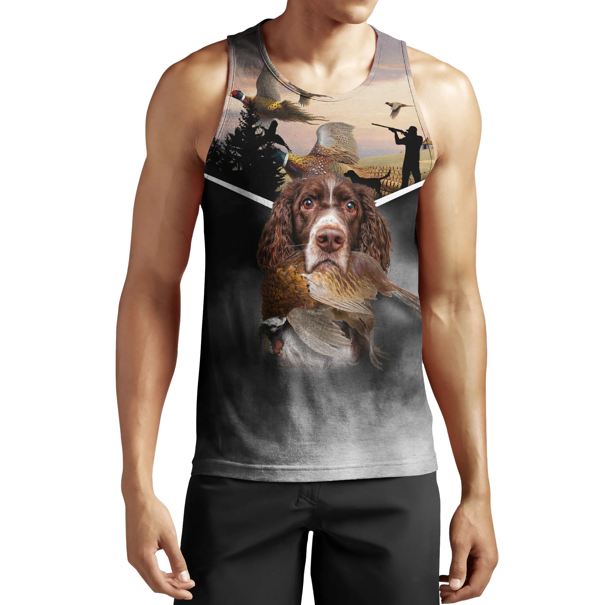 Hermosa caza de faisán, chaleco con estampado 3D para hombre, camiseta sin mangas de moda Harajuku, ropa de calle de verano, camiseta sin mangas Unisex BX010 - imagen 2