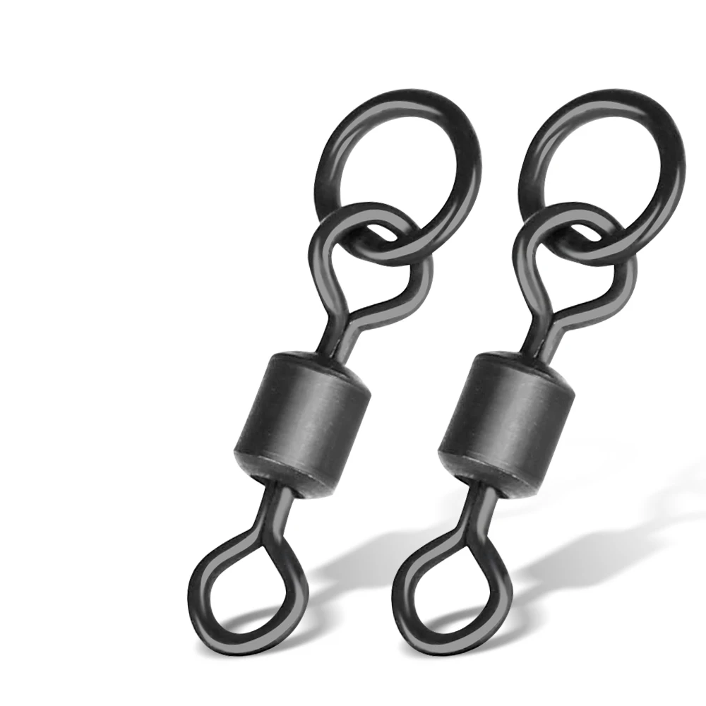 DNDYUJU 30 piezas 4 # -14 # Giratorios para pesca de carpa, anillo de cambio rápido, giratorios, Micro gancho negro mate, anillo de enlace con giro rodante - imagen 5