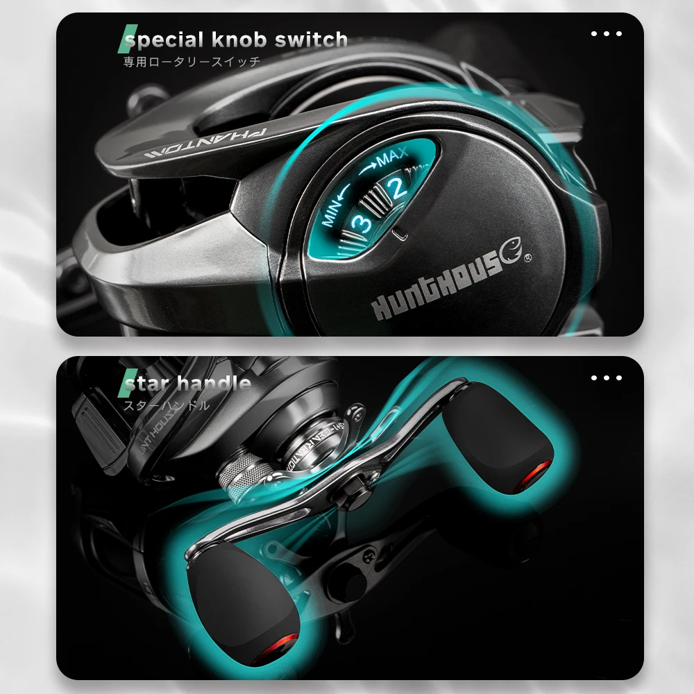 Hunthouse-carrete de pesca Baitcast, fundición 7,1: 1, jigging lento en agua salada, arrastre máximo de 8kg, relación de engranaje de alta velocidad de 215g, agua dulce, nuevo - imagen 5