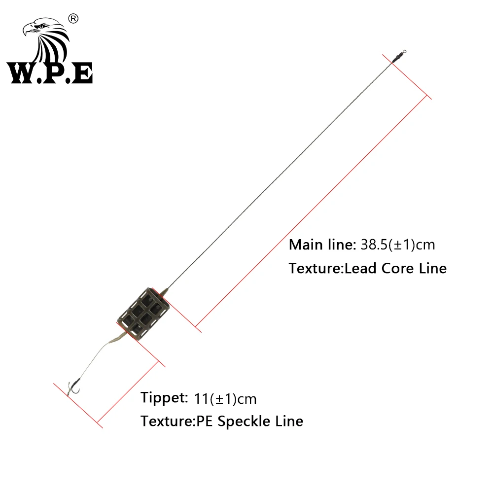 W.P.E-anzuelo de pesca de carpa, línea trenzada de núcleo de plomo, conjunto de aparejos de pesca de carpa de Europa con aparejos recubiertos, 30g/40g/50g/60g/70g, 1 ud. - imagen 5
