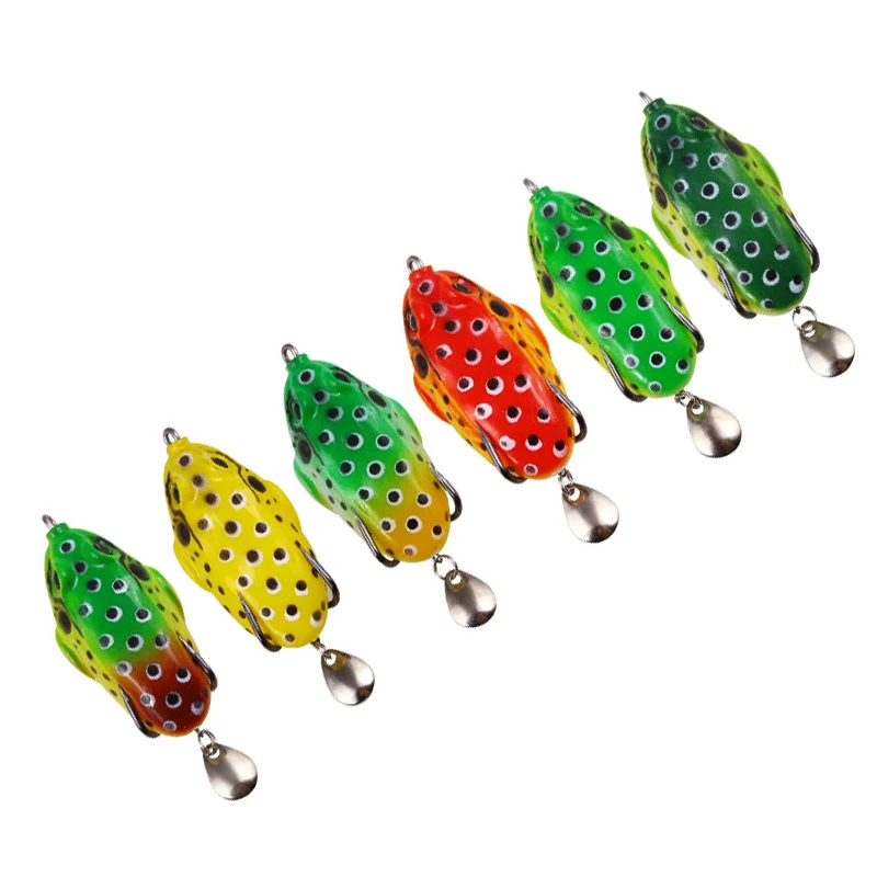 Señuelo de rana Artificial de 80mm, anzuelos triples, señuelo de pesca Topwater Ray, cuchara Crankbait Artificial, cebo blando, manivela Minnow, 1 piezas - imagen 4