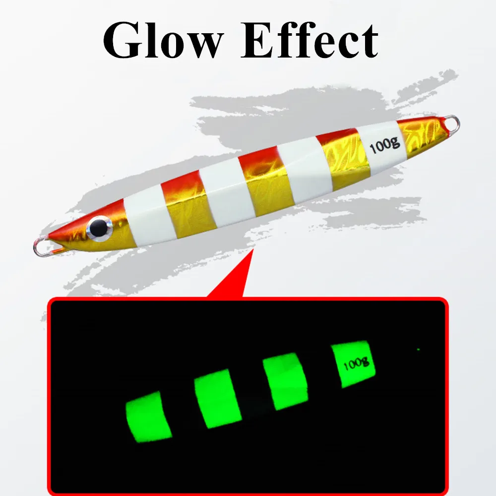 CASTFUN 80g 100g 120g 150g 180g plantillas de Metal señuelo de Jigging cebos artificiales señuelo de plantilla aparejos de pesca de agua salada - imagen 3