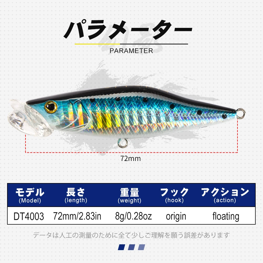 D1 Topwater Mini Popper Señuelos de Pesca giratorios 72mm 8g Wobblers de fundición flotante cebos duros accesorios de pesca japoneses - imagen 3