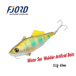 FJORD Wobblers sonajero señuelo de pesca 65mm 13,5g hundimiento Crankbaits VIB cebo duro Artificial para lubina Winte señuelo de pesca
